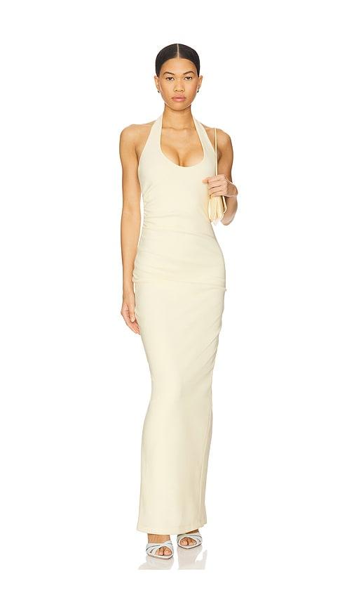 nookie natalia halter maxi dress in lemon. - size l (also in xs, s, xl)