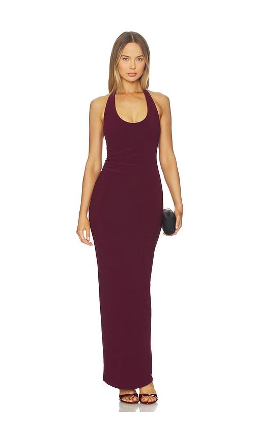 nookie natalia halter maxi dress in wine. - size m (also in xl, xs)
