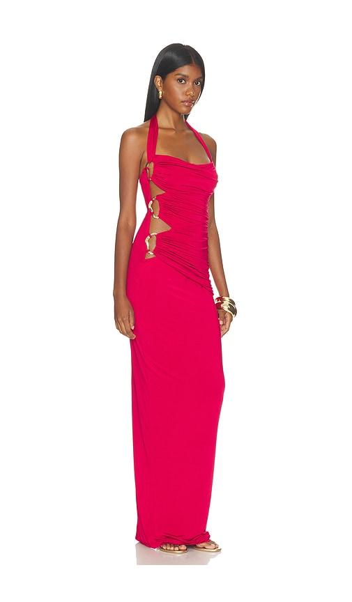 nookie petra ring maxi dress in red. - size l (also in xs, s, m)