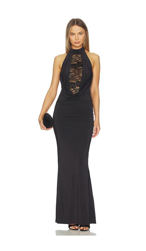 nookie rhianna halter gown in black. - size l (also in m, s, xs)