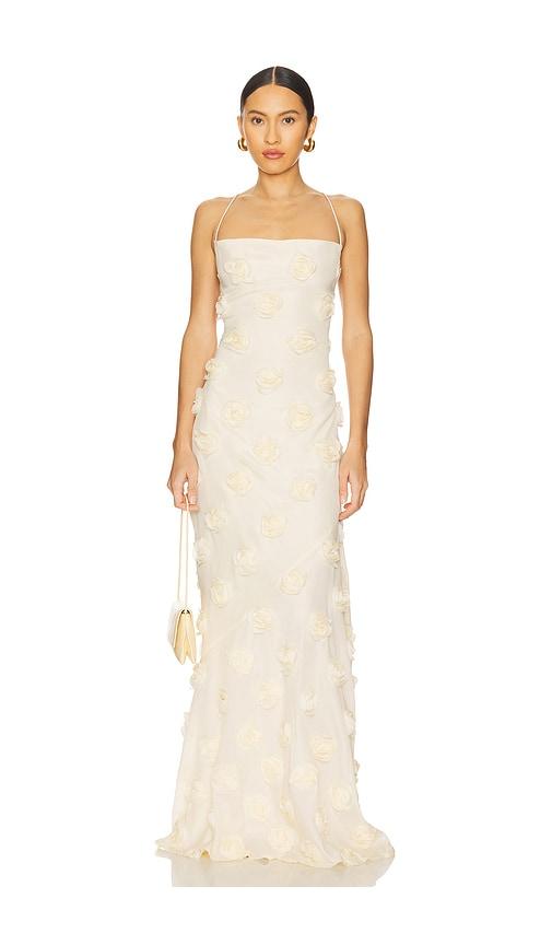 nookie rosalie gown in cream. - size l (also in m, s, xs)