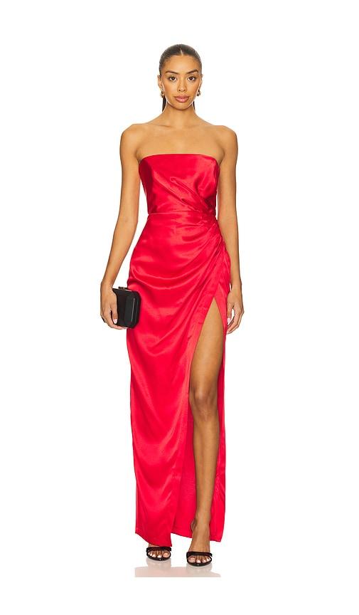 nookie x revolve alina gown in red. - size m (also in s, xl, xs)