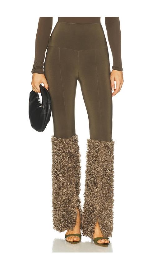 norma kamali curly spat legging in beige. - size l (also in xs, m)