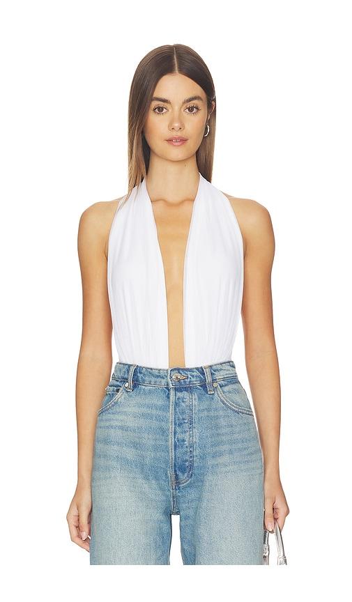norma kamali halter bodysuit in white. - size l (also in xl)