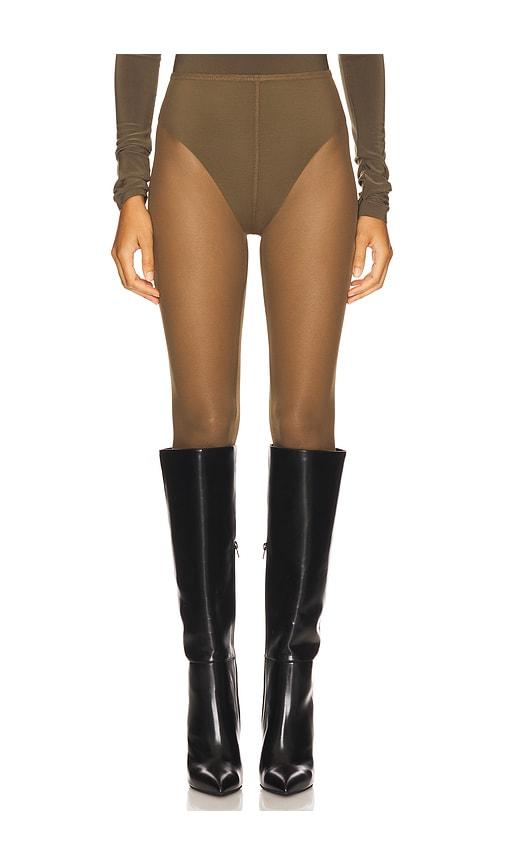 norma kamali legging with footie in olive. - size m (also in s, xs, xxs)