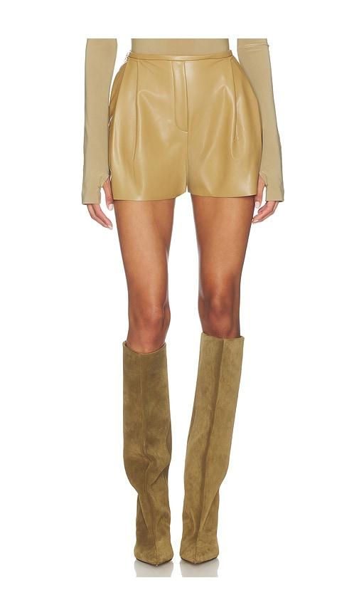 norma kamali mens pleat short in tan. - size l (also in m, s, xs)