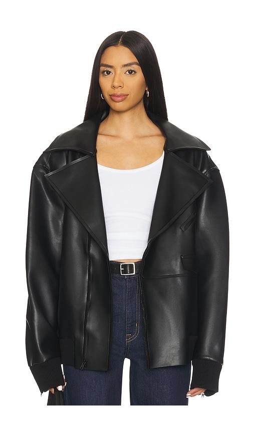 norma kamali oversized moto jacket in black. - size l (also in m, s)