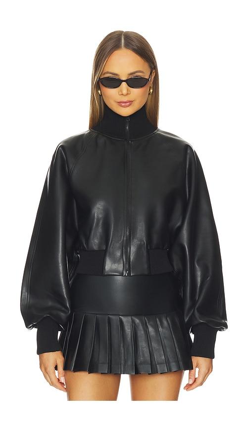 norma kamali oversized turtleneck bomber jacket to waist in black. - size m (also in s)