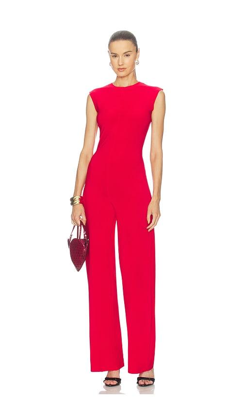 norma kamali sleeveless jumpsuit in red. - size l (also in xs, s, m, xl)