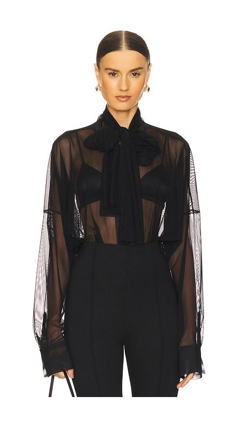 norma kamali super oversized bf shirt bodysuit in black. - size s (also in xl)
