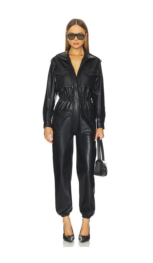 norma kamali turtleneck cargo jumpsuit in black. - size s (also in xs)