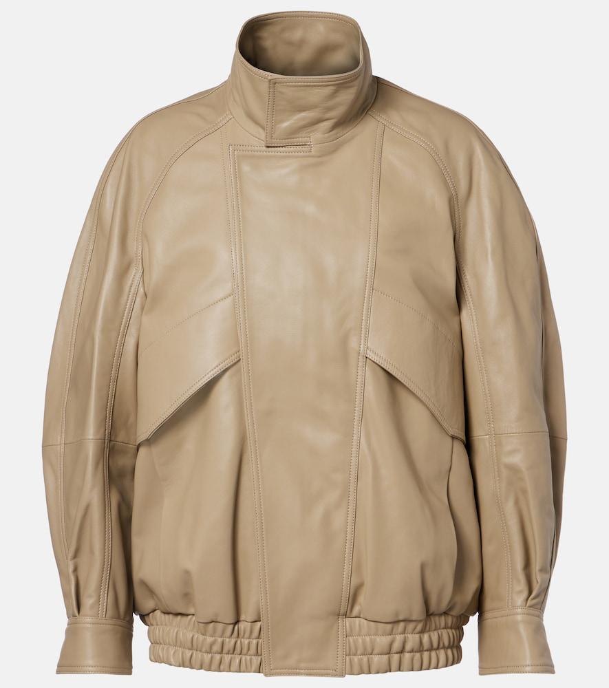 nour hammour ariste leather bomber jacket