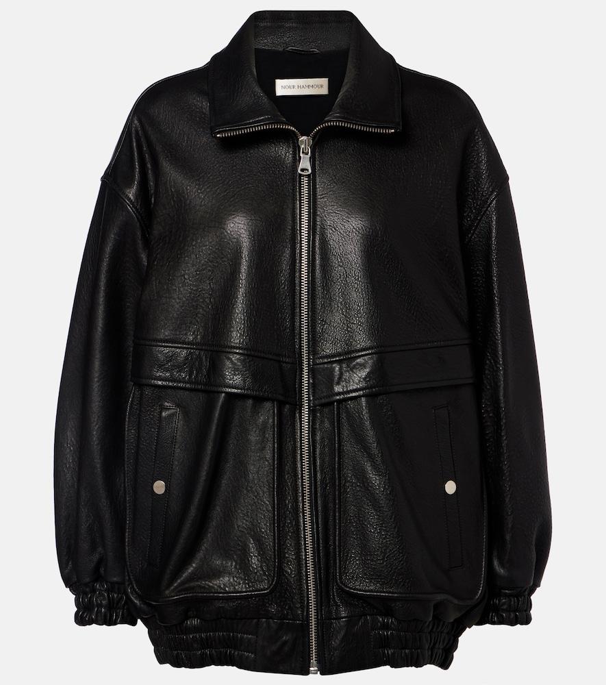 nour hammour beck leather bomber jacket