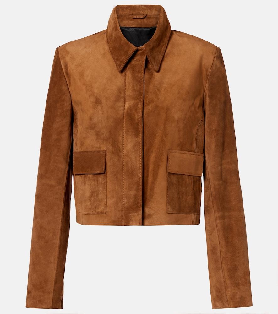 nour hammour bleeker cropped suede jacket