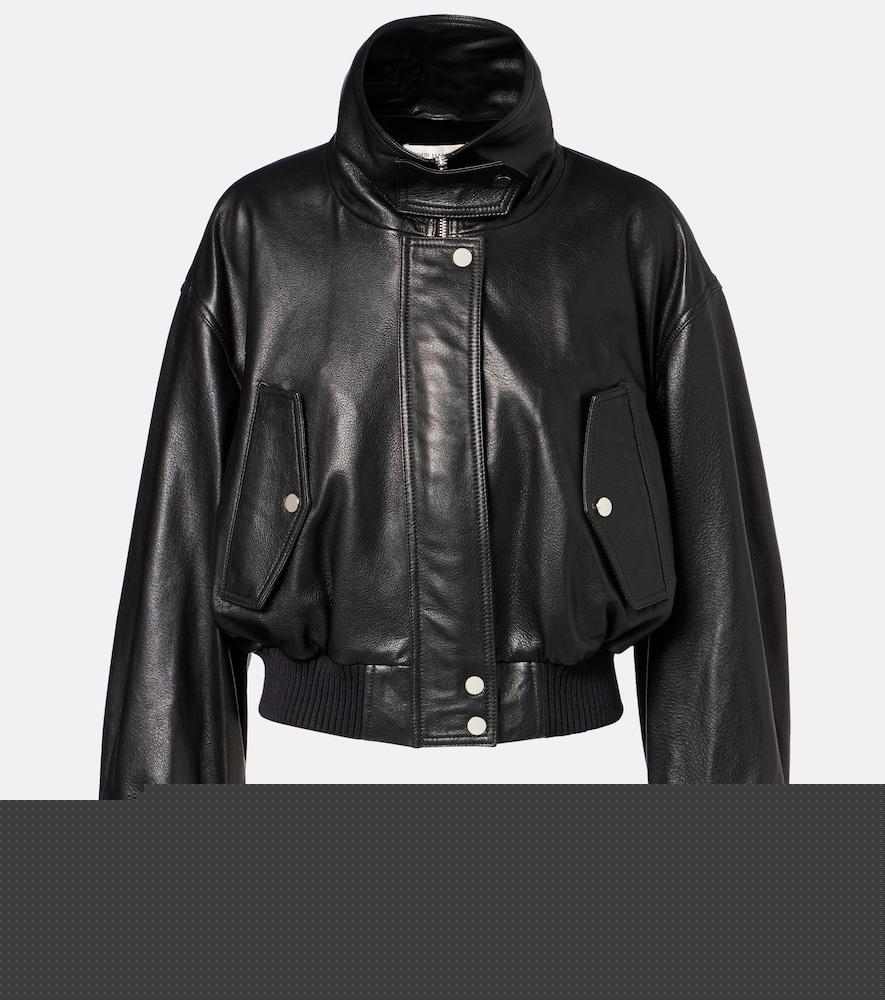 nour hammour briar leather bomber jacket