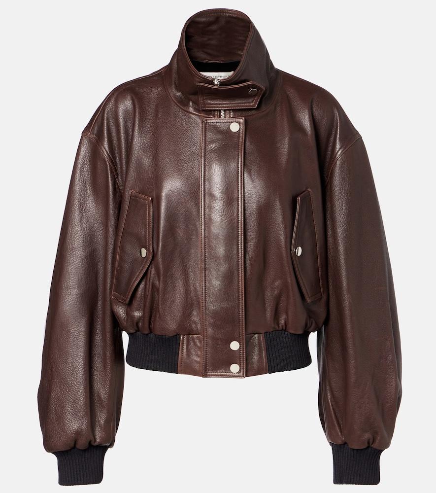 nour hammour briar leather bomber jacket