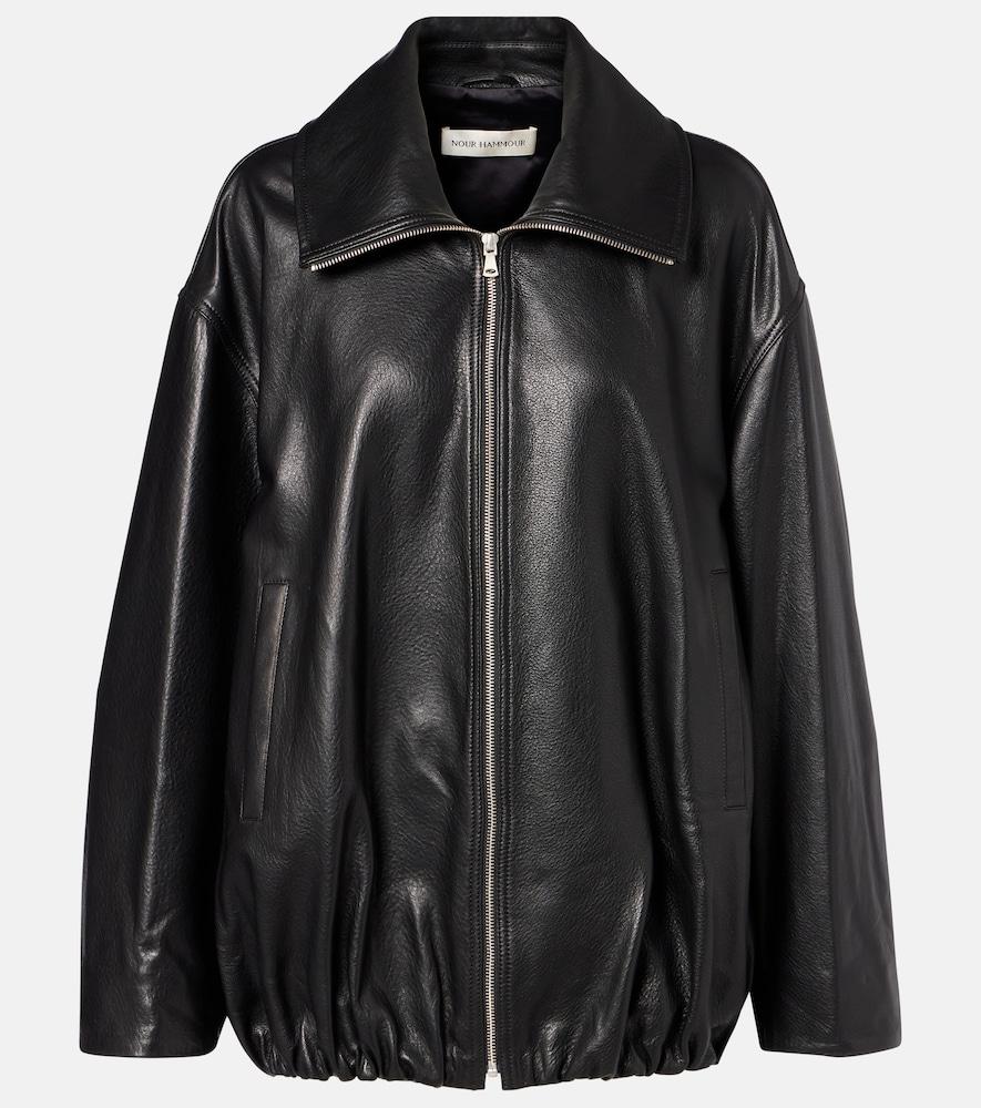 nour hammour elisse leather jacket