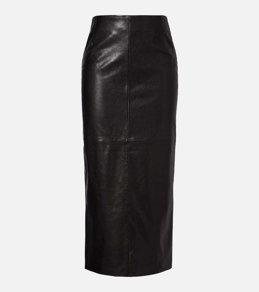 nour hammour elisse leather pencil skirt