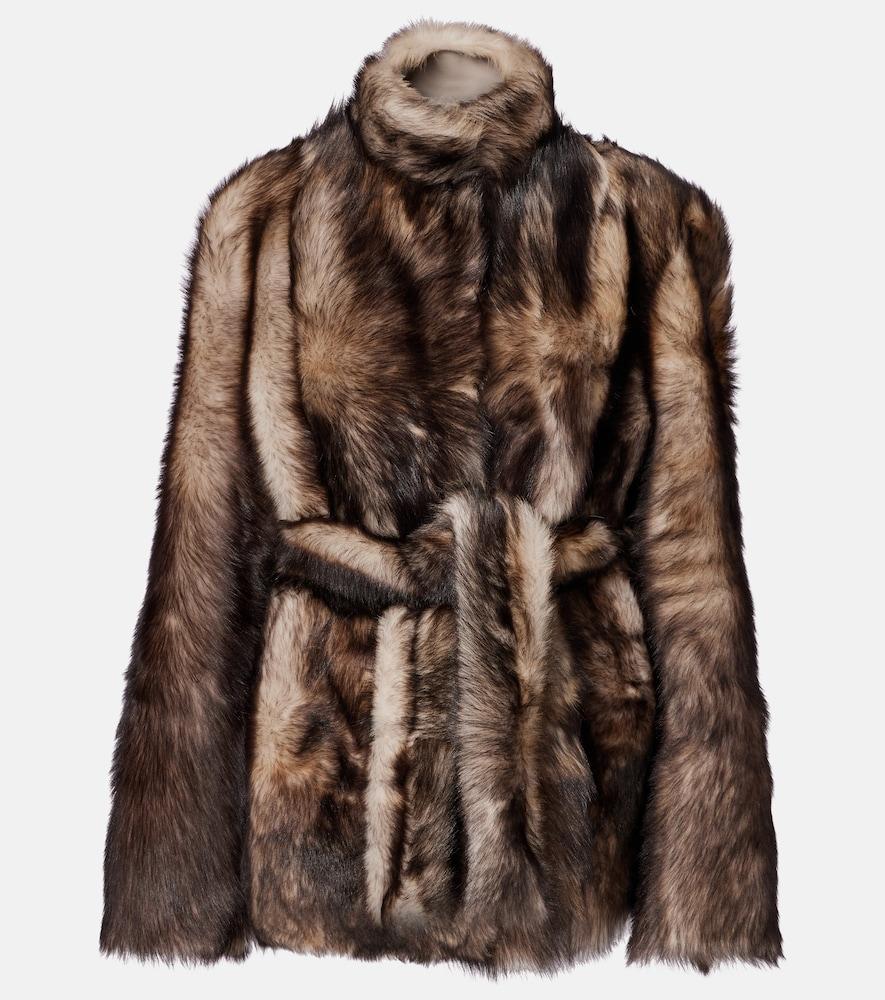 nour hammour elsa shearling wrap jacket
