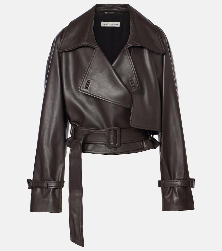 nour hammour hatti leather biker jacket