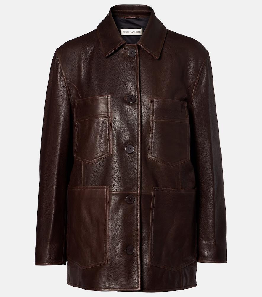 nour hammour leather jacket