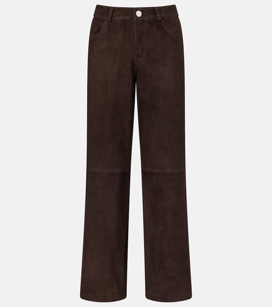 nour hammour milo suede wide-leg pants