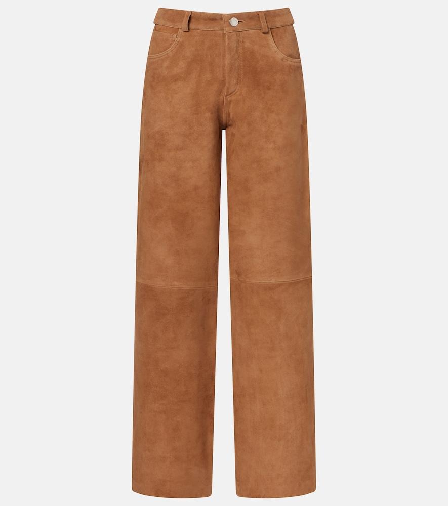 nour hammour milo suede wide-leg pants