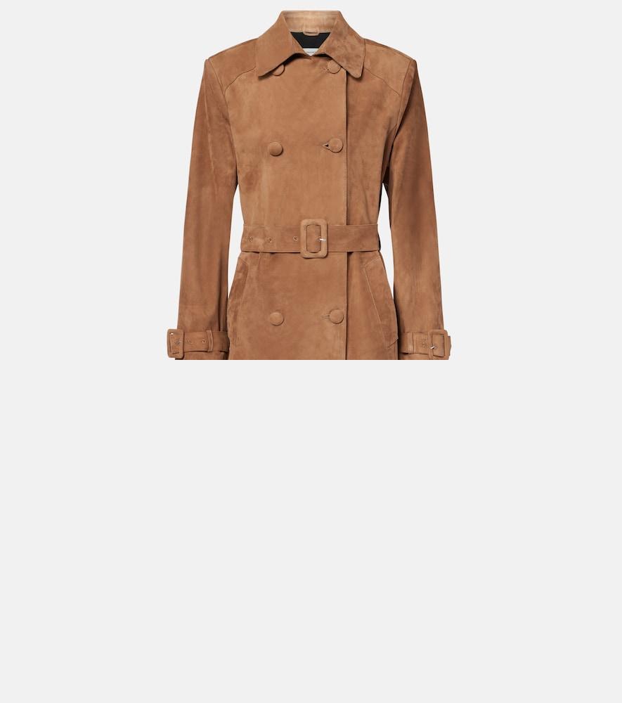 nour hammour tate suede trench coat