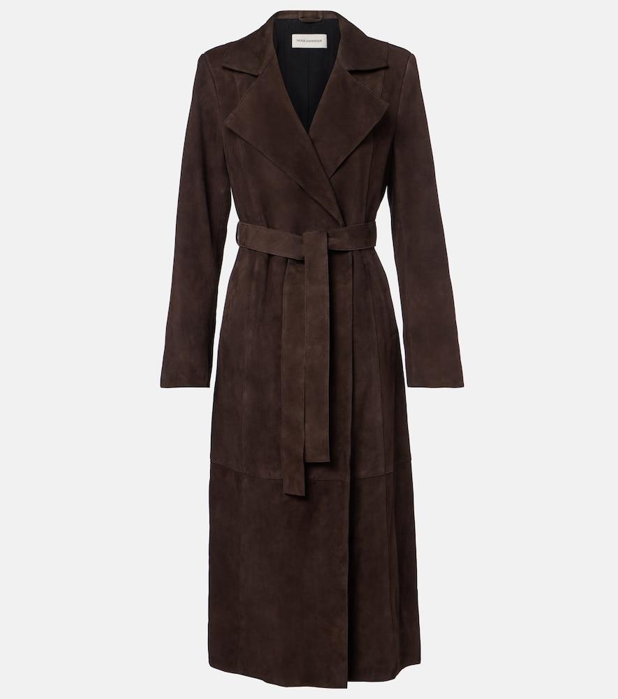 nour hammour winona belted suede wrap coat