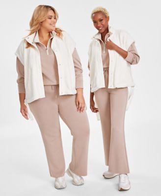 now this topper vest quarter zip sweatshirt wide leg pants hoop earrings created for macys