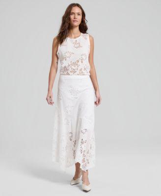 now this womens embroidered handkerchief hem maxi skirt macys exclusive