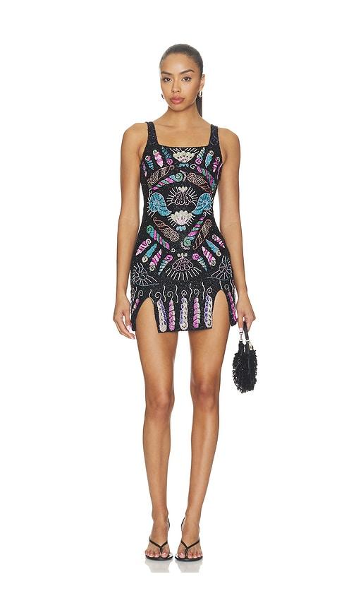 oceanus dream shell mini dress in black. - size l (also in m, s, xs)