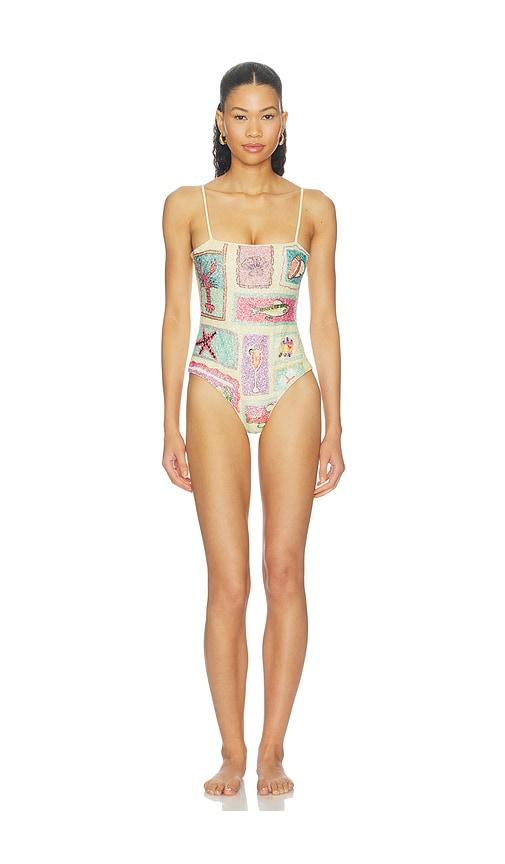 oceanus paradiso swimsuit in yellow. - size l (also in xs, s, m)
