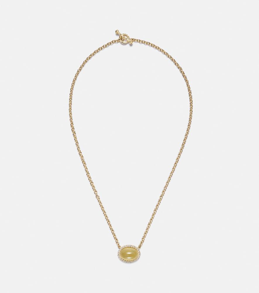octavia elizabeth bermuda grass 18kt gold chain necklace with beryl and diamonds