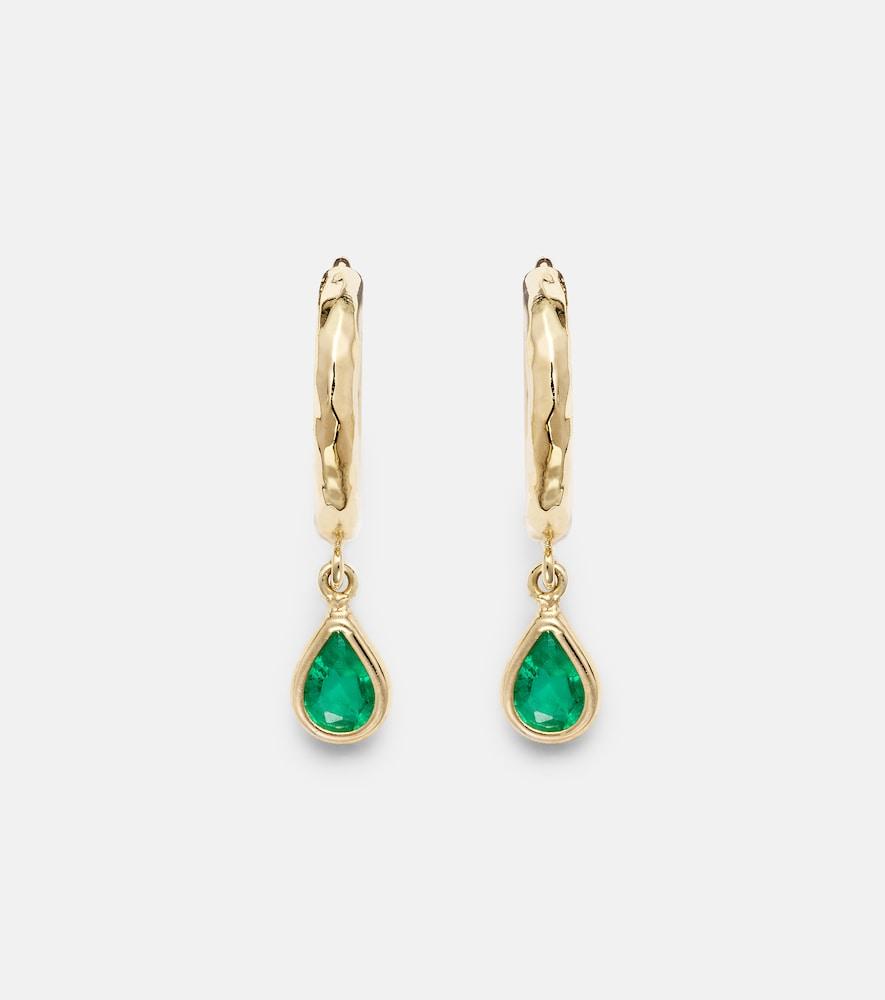 octavia elizabeth charmed micro gabby 18kt gold earrings with emeralds