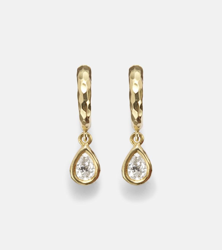 octavia elizabeth hidden gem 18kt gold huggie earrings with diamonds