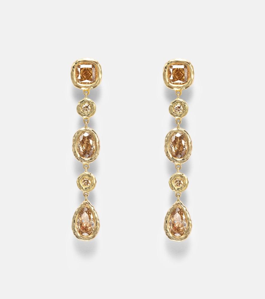 octavia elizabeth nesting gem 18kt gold drop earrings with diamonds