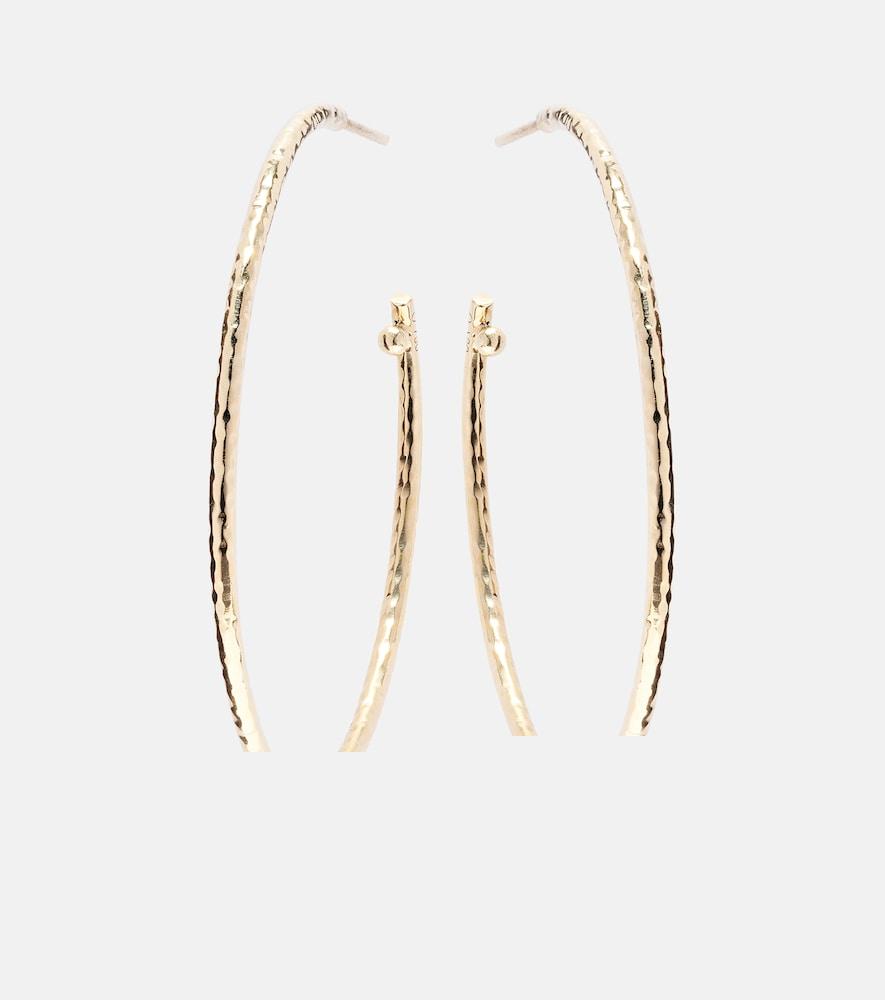 octavia elizabeth nesting gem medium 18kt gold hoop earrings with emeralds
