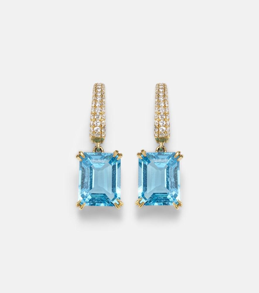 octavia elizabeth yana charmed micro 18kt gold earrings with topazes and diamonds