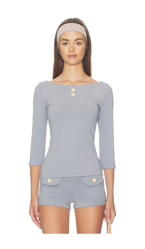 oddli 3/4 boat neck top in grey. - size l (also in xs, xl/1x)