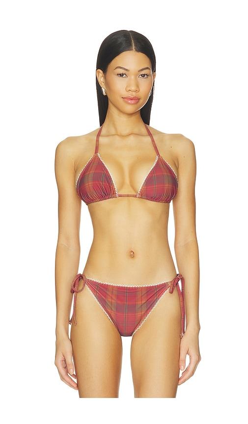oddli bikini top in red. - size l (also in m, s, xl, xs)