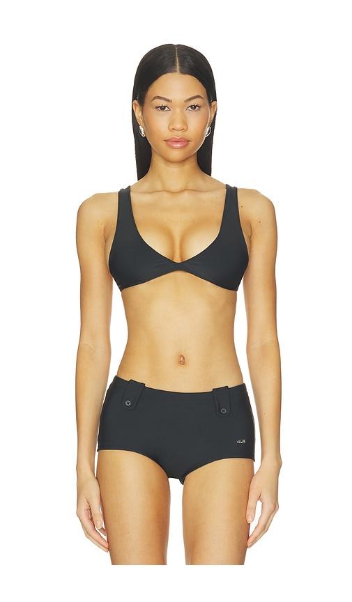 oddli button bikini top in black. - size l (also in xs, s, m, xl)