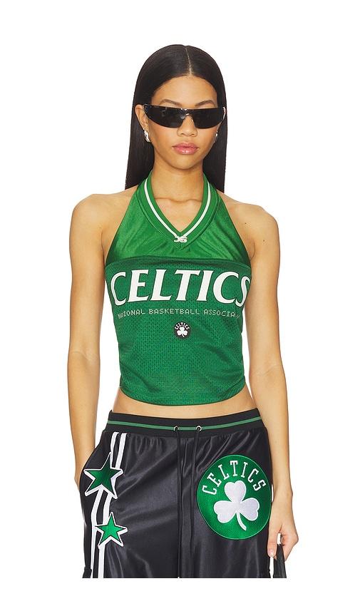 off season boston celtics jersey halter top in green. - size l (also in xxs)