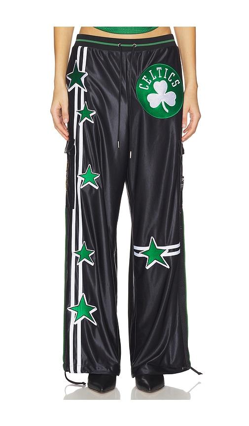 off season boston celtics nylon track pant in black. - size m (also in s)