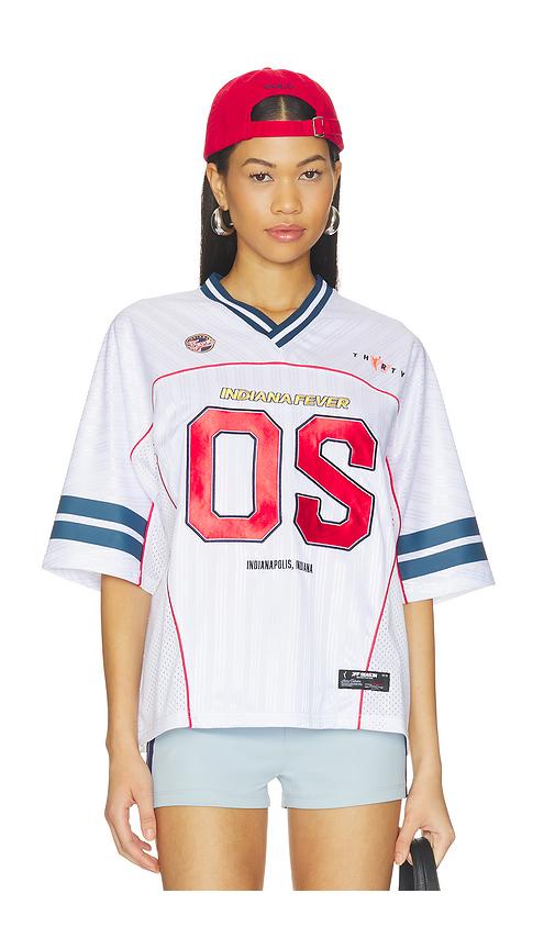 off season indiana fever unisex boxy top in white. - size l (also in xs, s, m, xl, xxl)