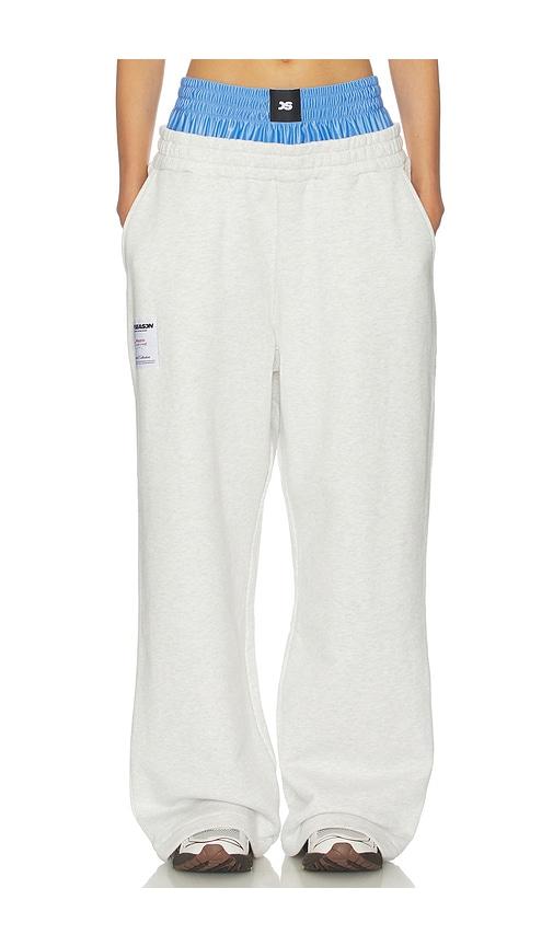 off season layered wide pant in grey. - size l (also in m, s)
