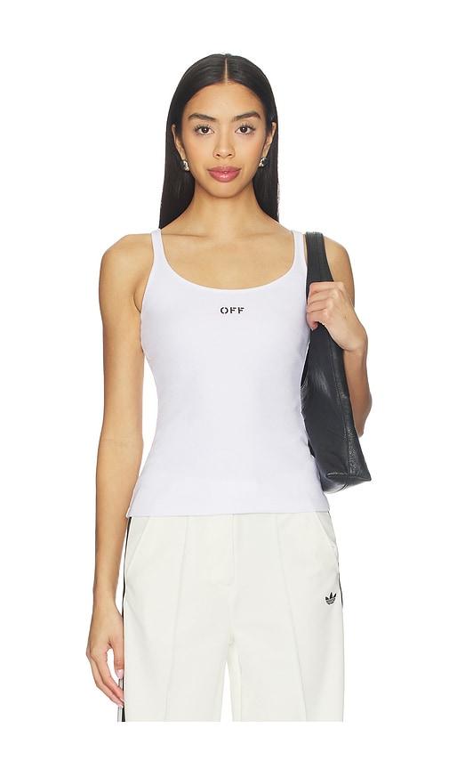 off-white off stamp rib tank top in white. - size 38 (also in 42)