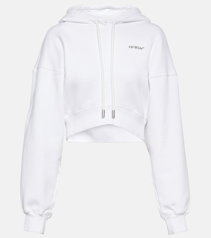 off-white printed cropped hoodie