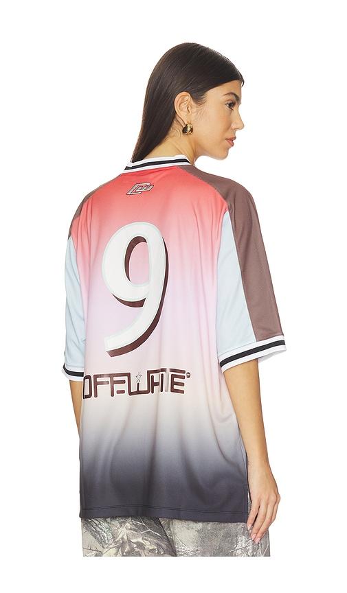 off-white soccer tee in pink,black. - size l (also in s)