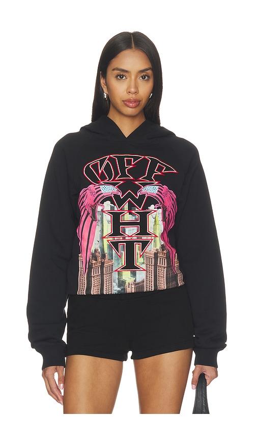 off-white starcity raglan hoodie in black. - size l (also in xs, s, m)